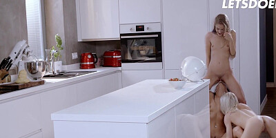 Kinky Lesbians Enjoy Steamy Sex By The Fireplace & In The Kitchen Full Scene