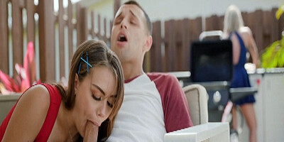 Mommy found a naughty little hussy for her handsome stepson