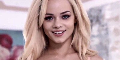 Gorgeous blonde babe Elsa Jean gets banged hard on couch