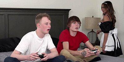 Give My Step Mom Creampie While My Friend Watches - Armani Black