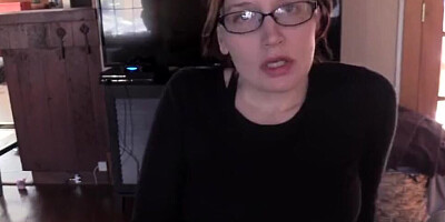 Nerdy MILF gets screwed thorough ripped pants in POV-style scene