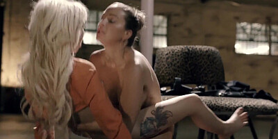 Two astonishing girls in a passionate lesbian action on the floor