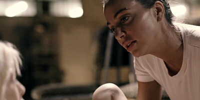 Two astonishing girls in a passionate lesbian action on the floor