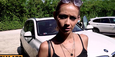 Veronica Leal sucks cock and gets fucked in the open air