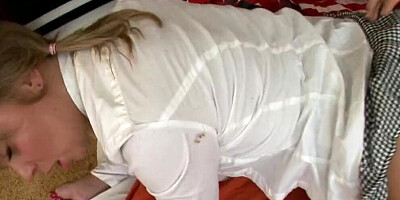 Juicy schoolgirl is fingered and fucked in a POV-style video