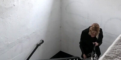 A blonde German cougar is filming herself while playing with her sex toys