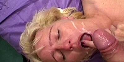 Slutty mature woman is fingerbanged, fucked and fed with sticky semen