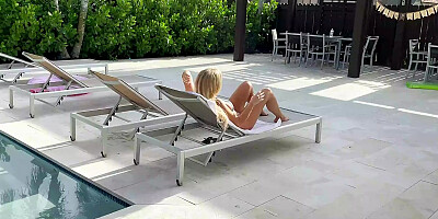 Big Titty Neighbor Blake Blossom Wants to Swim Naked in my Pool