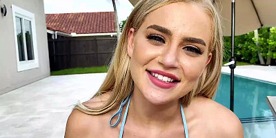 Big Titty Neighbor Blake Blossom Wants to Swim Naked in my Pool
