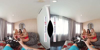 Naughty America - Three hot babes go to town on the lifeguard's dick