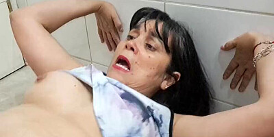 In the bathroom with my stepson to fuck