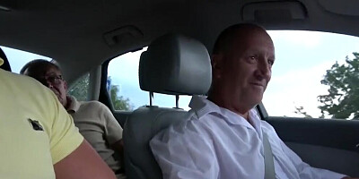 Dads Pick up Mother and Stepdaughter
