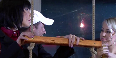 Two bisexual babes are having a threesome with one horny dude