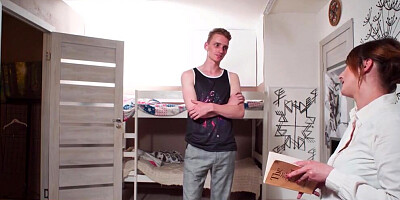 Busty cougar spreads legs to be fucked by her horny stepson