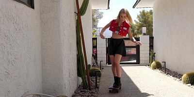 Blonde chick Chanel Camryn is being fucked by two horny dudes