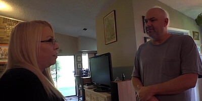 Latina MILF goes down on that chubby guy and sucks his pecker