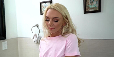 Blonde chick Molly Mae is blackmailed into sex by her stepbrother