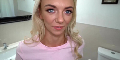 Blonde chick Molly Mae is blackmailed into sex by her stepbrother