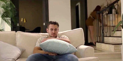 Lauren Phillips is getting bonked on the couch by her stepson