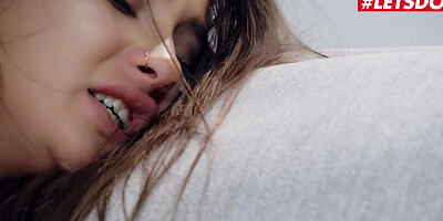 Sensual brunette darling in black lingerie gets a phenomenal oral treat before pussy banging