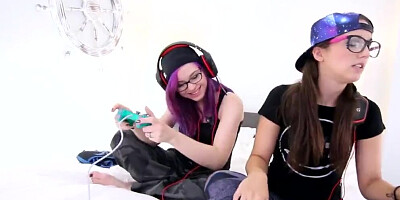 Pegas Productions - Hot Lezzie Step-Sis Babes Gaming on Fort