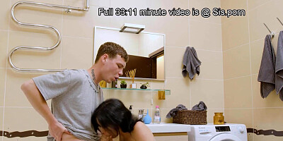Stepbrother makes stepsister's sweet boobs shaking while fucking her