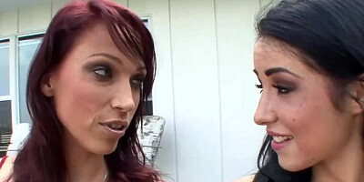 MILF shows the young 18yo redhead how to lick a pussy with lesbian games