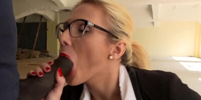 Blonde MILF Tatjana Young is groped and fucked by a black stud