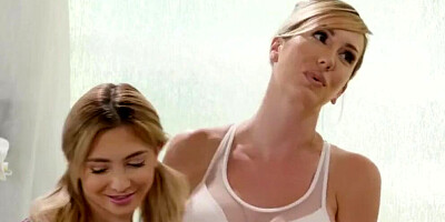 NuruMassage Stepmom Helps Daughter Land Masseuse Job - 3Some