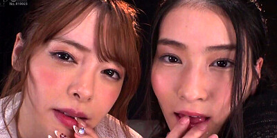 Two ravishing Asian babes are having a threeway with one dude