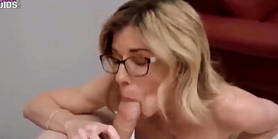 Busty MILF Cory Chase Makes Stepson Hard and Blows Him