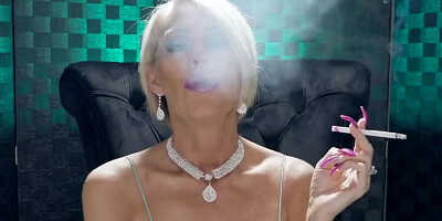 Smoking jerk off and blowjob session with step mom