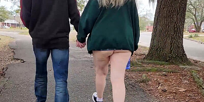 Momma Vee Walks Through The Park With Step Cousin Jerry And Sucks His Cock!