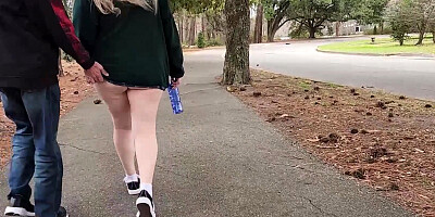 Momma Vee Walks Through The Park With Step Cousin Jerry And Sucks His Cock!