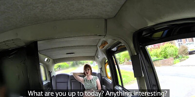 FakeTaxi Horny redhead tempts driver with sex