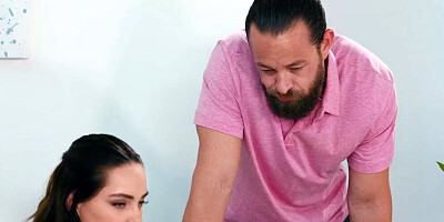 NURU MASSAGE - Busty MILF Sheena Ryder And Hung Brad Newman Teach Stepdaughter About Happy Endings