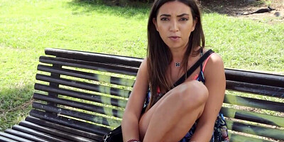 Juicy girl Frida Sante sucks a cock and gets fucked in the park