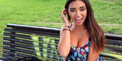 Juicy girl Frida Sante sucks a cock and gets fucked in the park