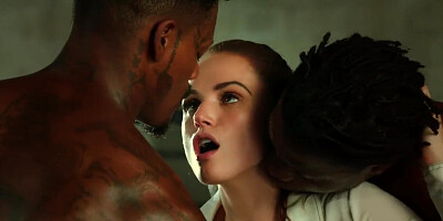 BLACKED Tori Black is Oiled up and Dominated by two BBCs