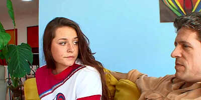 Wild Talia Palmer distracts her angry stepdaddy