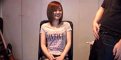 Asian cutie lets stepbrother play with her nice titties and gives BJ