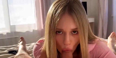 Stepsister Jerked off with her Panties Cum on Face