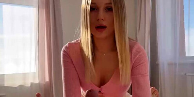 Stepsister Jerked off with her Panties Cum on Face