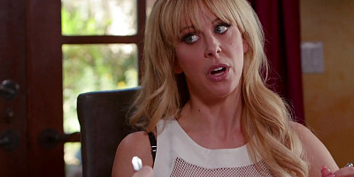 MILF and stepdaughter are licking wet pussies under the table