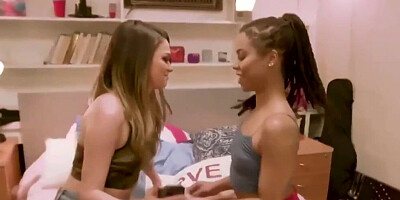 Kira Noir and Athena Faris are sweet lesbian chicks in action