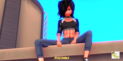 Anime babe is craving for some cunt nailing in this scene