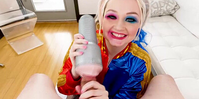 Hot Blonde Arielle Aquinas POV Handjob and Blowjob on Costume