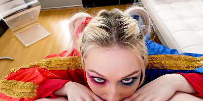 Hot Blonde Arielle Aquinas POV Handjob and Blowjob on Costume
