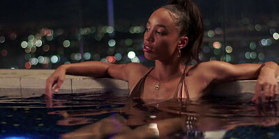 Slutty ebony college student getting fucked in an interracial sex with her muscly lover