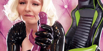 Latex FemDom POV: Chastity training and JOI jerk off instructions (Arya Grander) fetish Mistress